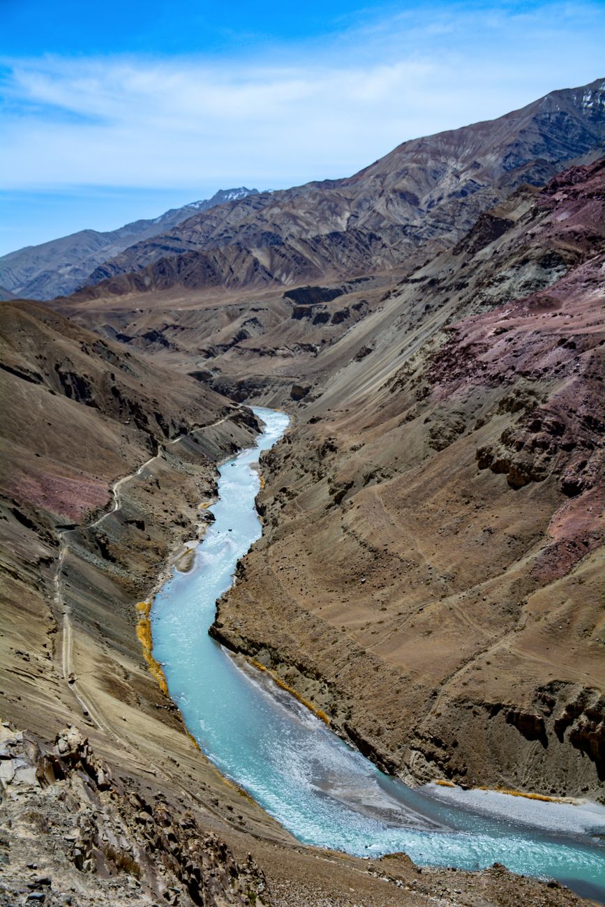 Zanskar river gorge and barren Ladakh mountains